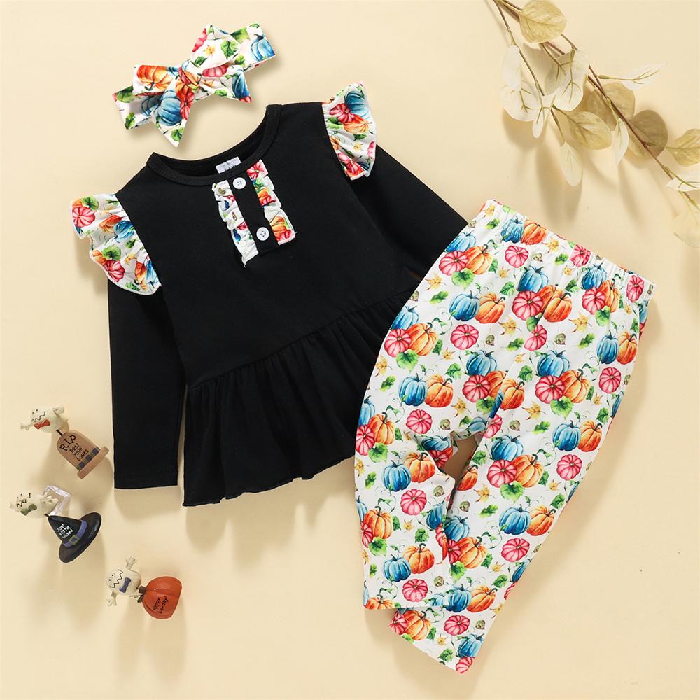 Baby Girls Printed Long Sleeve Top & Pants baby wholesale vendors