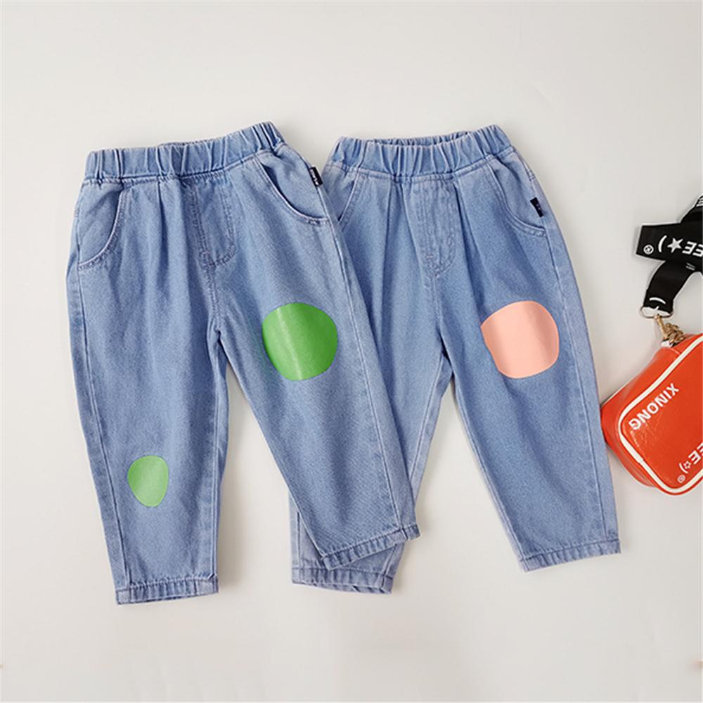 Girls Printed Pocket Casual Jeans Newborn Baby Girl Wholesale