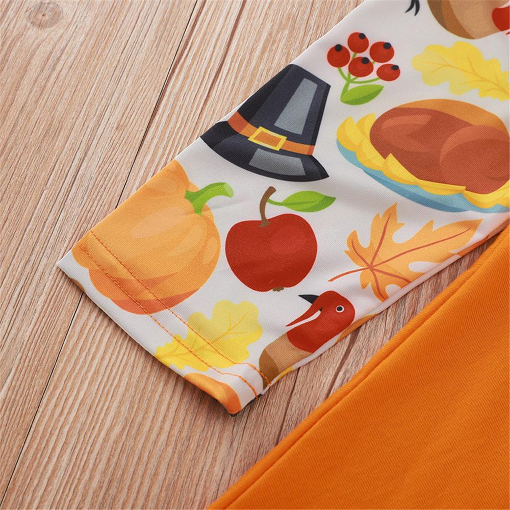 Girls Printed Pumpkin Long Sleeve Dress Girls Wholesale Clothing