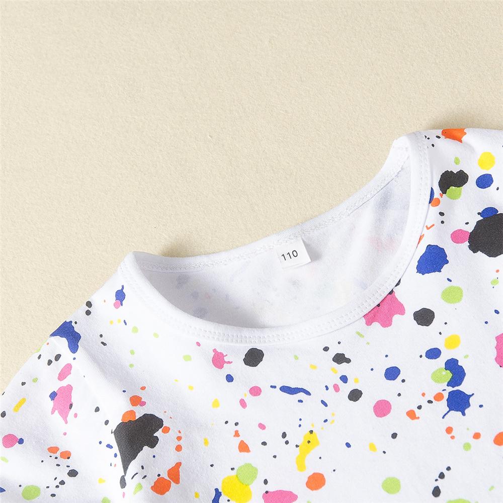 Girls Printed Short Sleeve Crew Neck Top & Ripped Denim Shorts Childrens Wholesale Suppliers