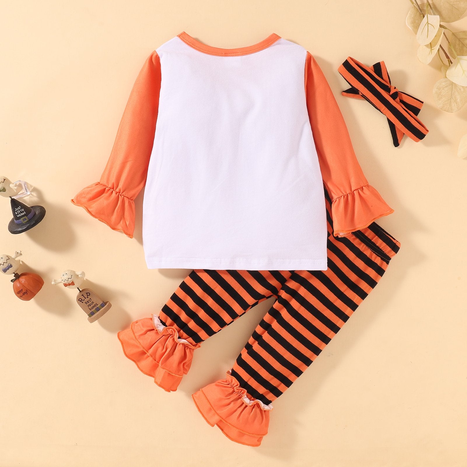Baby Girls Printed Striped Long Sleeve Top & Pants baby clothing wholesale