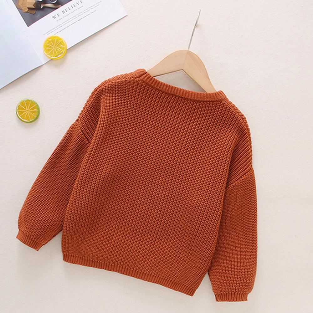 Unisex Pullover Solid Color Long Sleeve Sweater Cheap Childrens Clothes Wholesale