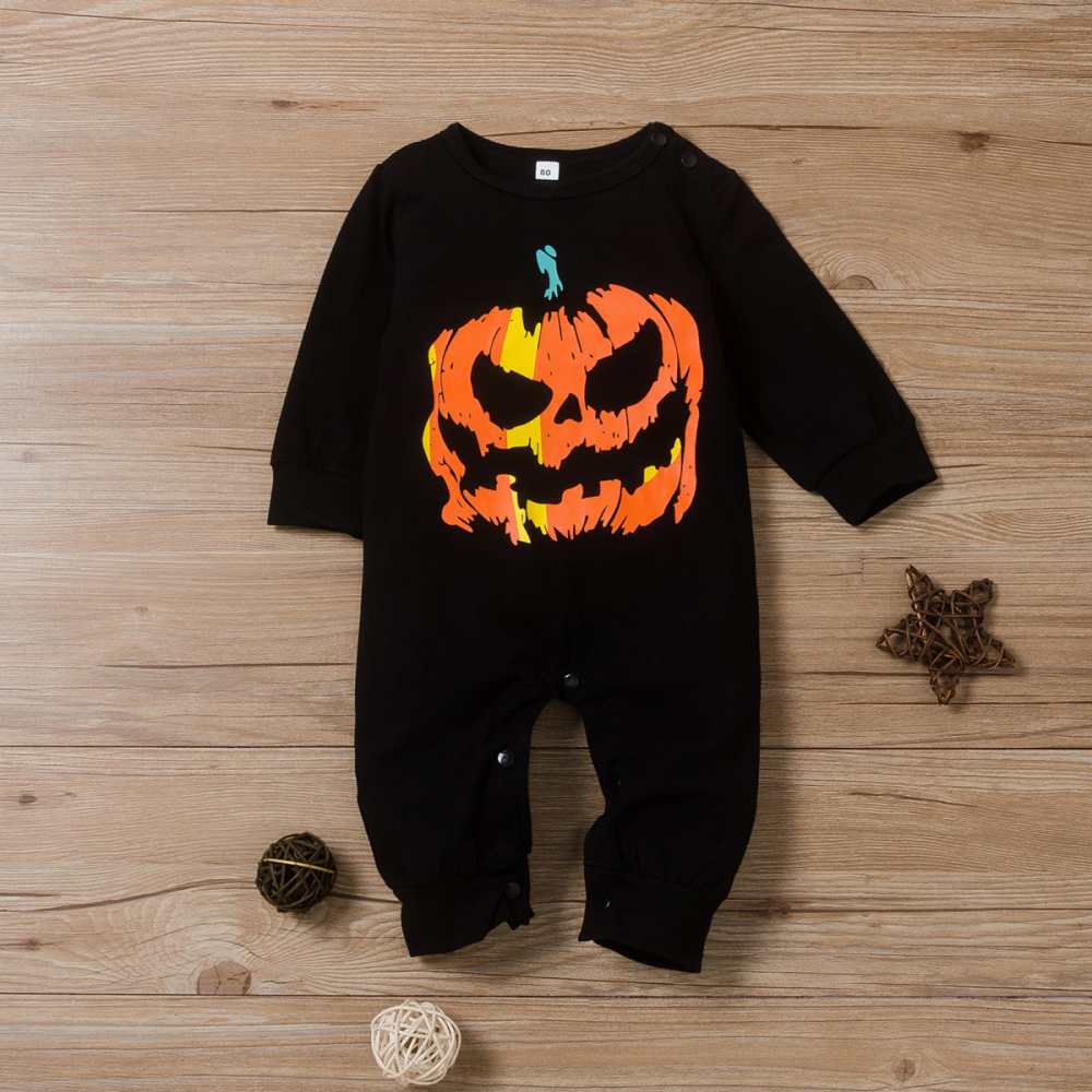 Baby Pumpkin Long Sleeve Halloween Romper Wholesale Baby Clothes