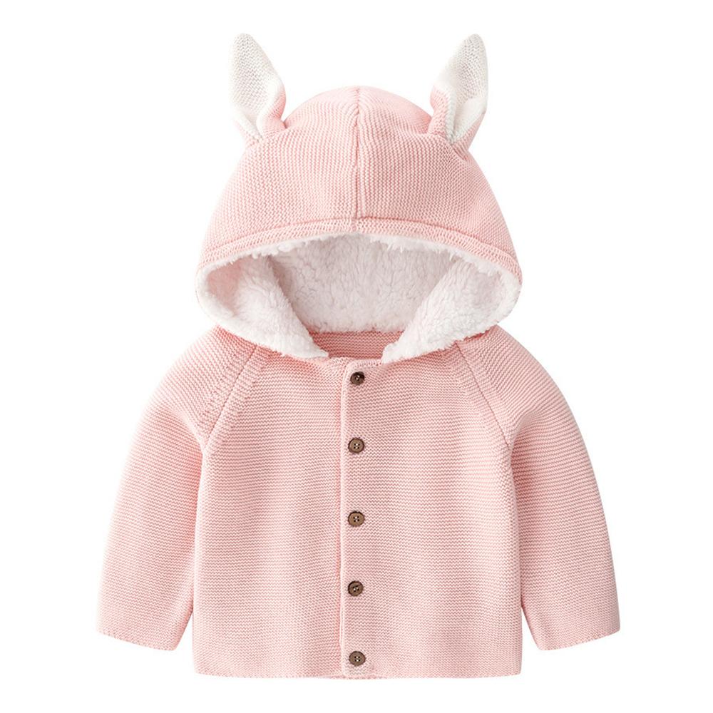Baby Unisex Rabbit Ear Hooded Knitting Cardigan Jackets