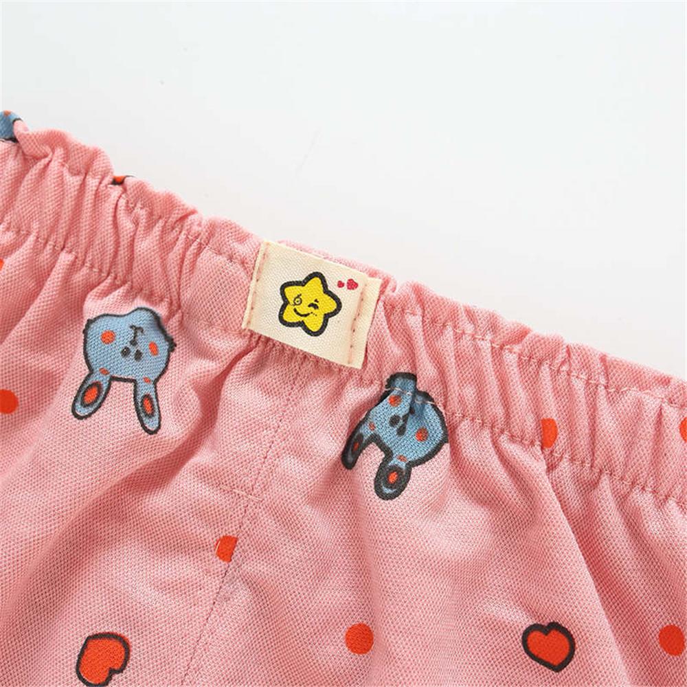 Baby Girls Rabbit Print Elastic Waist Pants