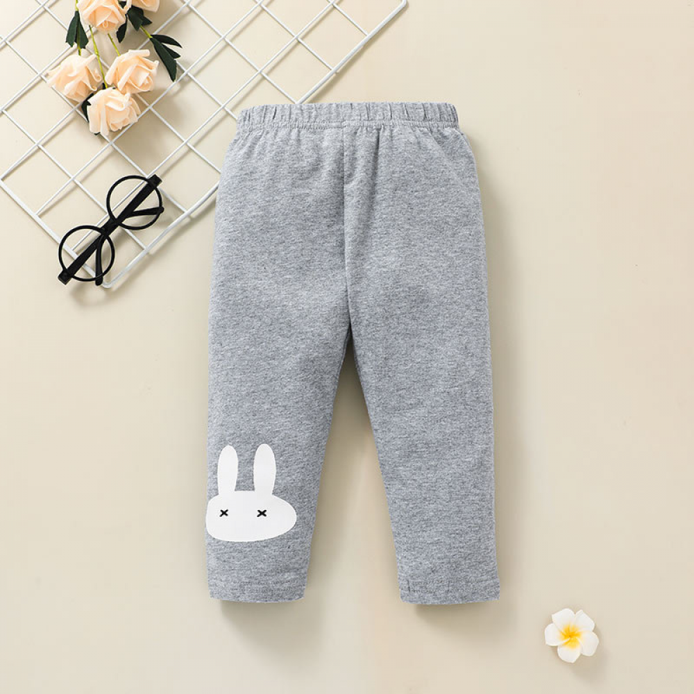 Baby Girls Rabbit Printed Casual Pants baby clothes wholesale