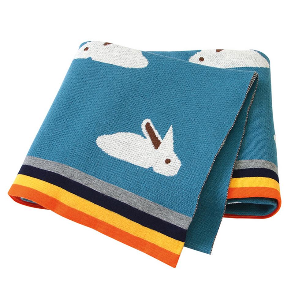Baby Rainbow Edge Rabbit knitted Wholesale Baby Blanket