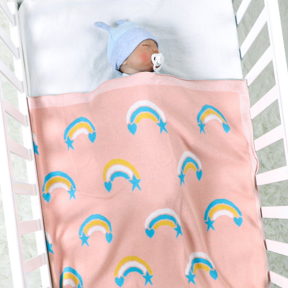 Rainbow Jacquard Blanket For Babies And Toddlers Baby Wholesale Clothing