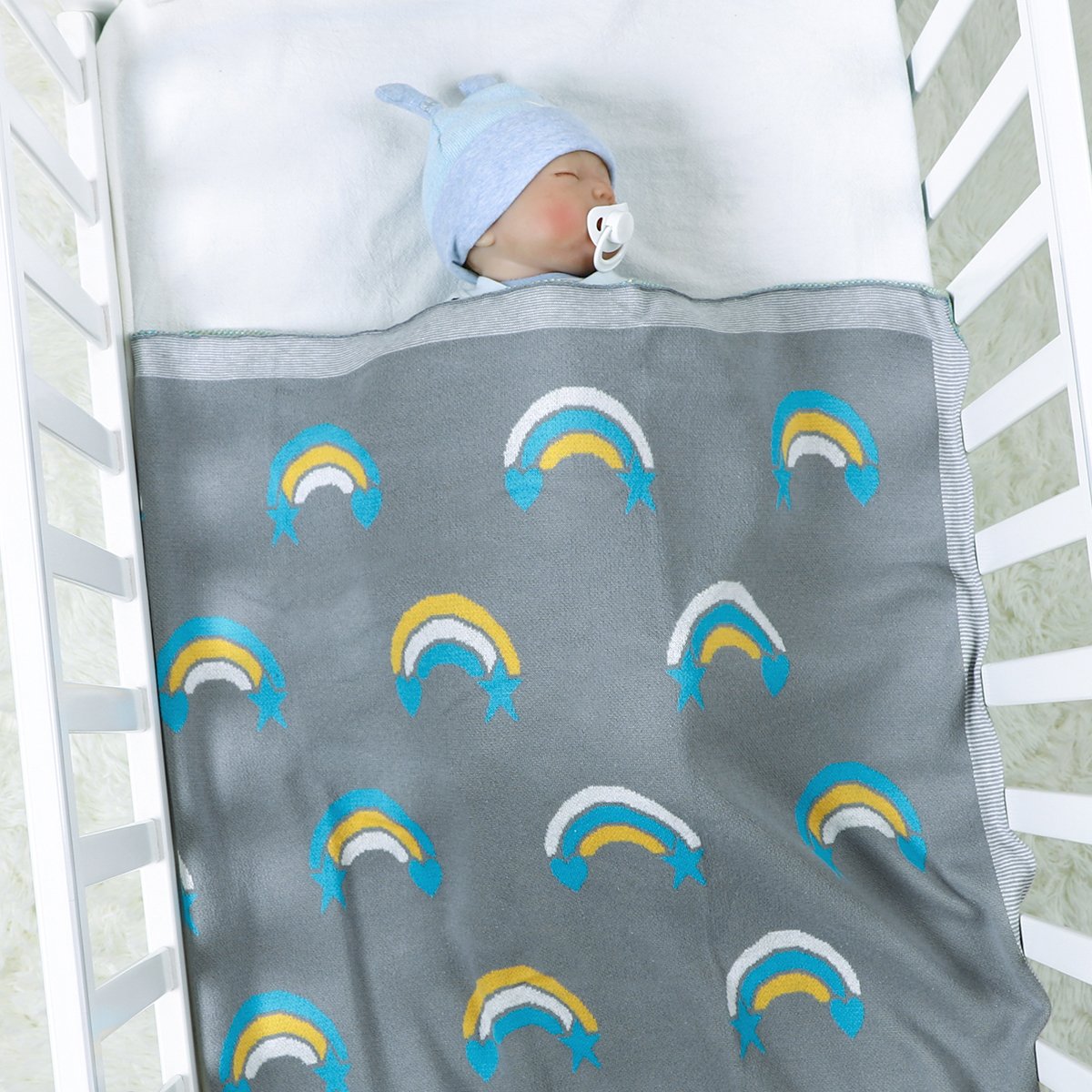 Rainbow Jacquard Blanket For Babies And Toddlers Baby Wholesale Clothing