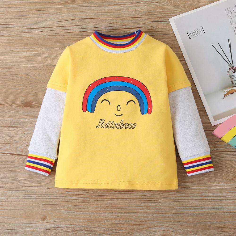 Boys Rainbow Long Sleeve T-shirt & Pants quality children's clothing wholesale