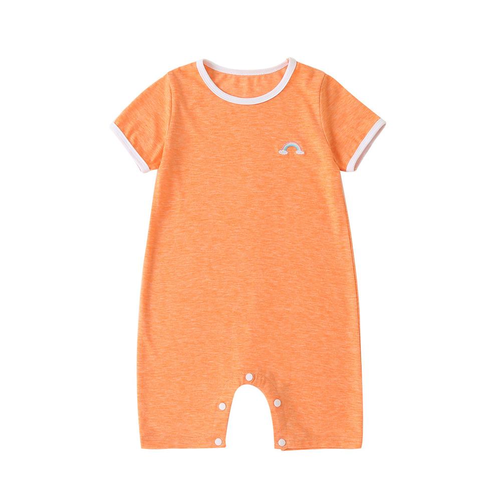 Baby Unisex Rainbow Short Sleeve Color Block Romper Wholesale Baby Clothes