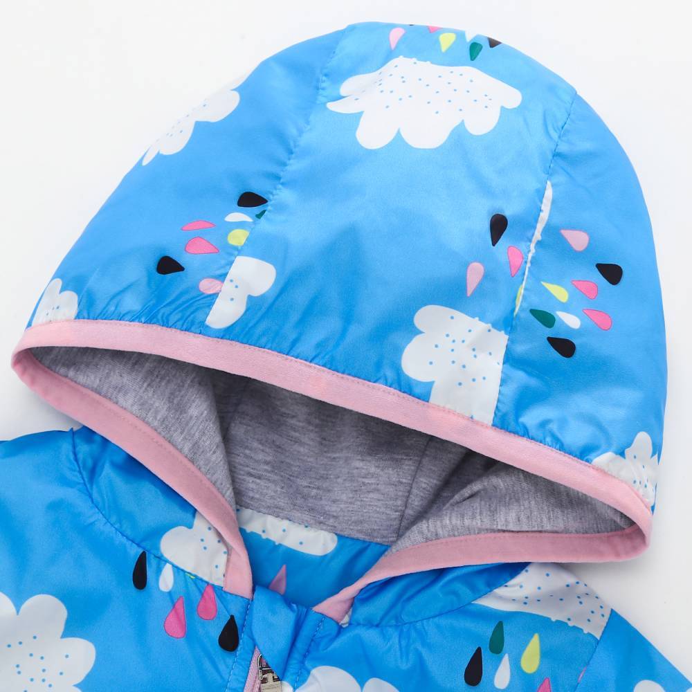 Unisex Raindrops Hooded Anti-sunburn Zipper Jacket