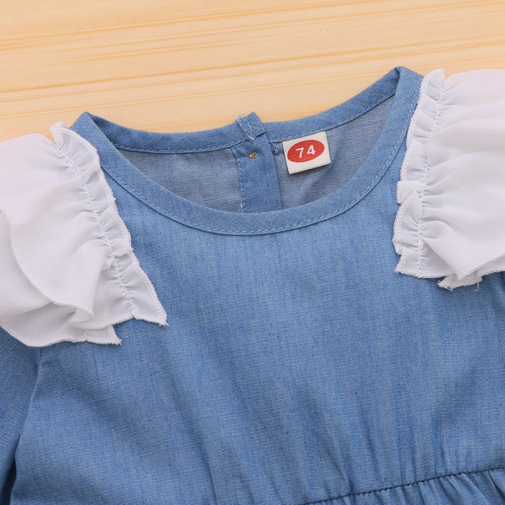 Baby Ruffled Long Sleeve Princess Dress wholesale baby clothing