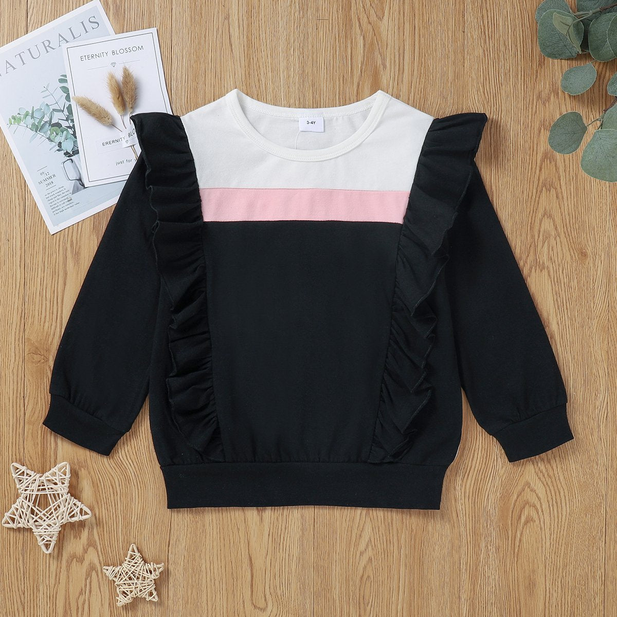 Girls Ruffled Long Sleeve Top quality children's clothing wholesale