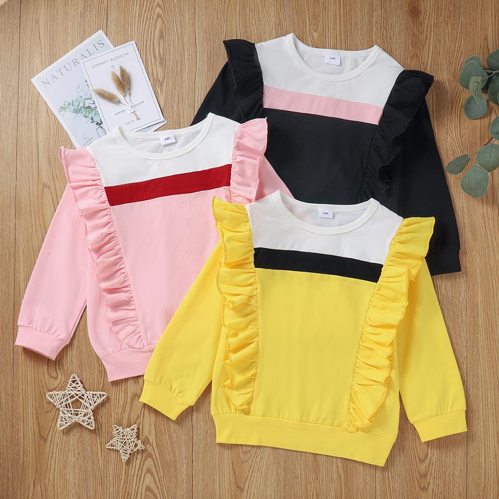 Girls Ruffled Long Sleeve Top quality children's clothing wholesale