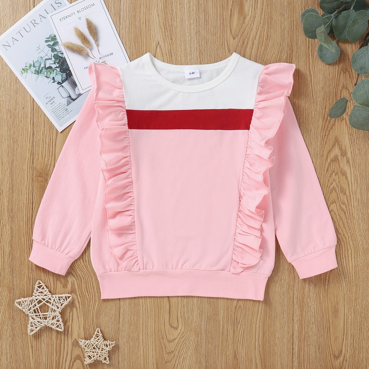 Girls Ruffled Long Sleeve Top quality children's clothing wholesale