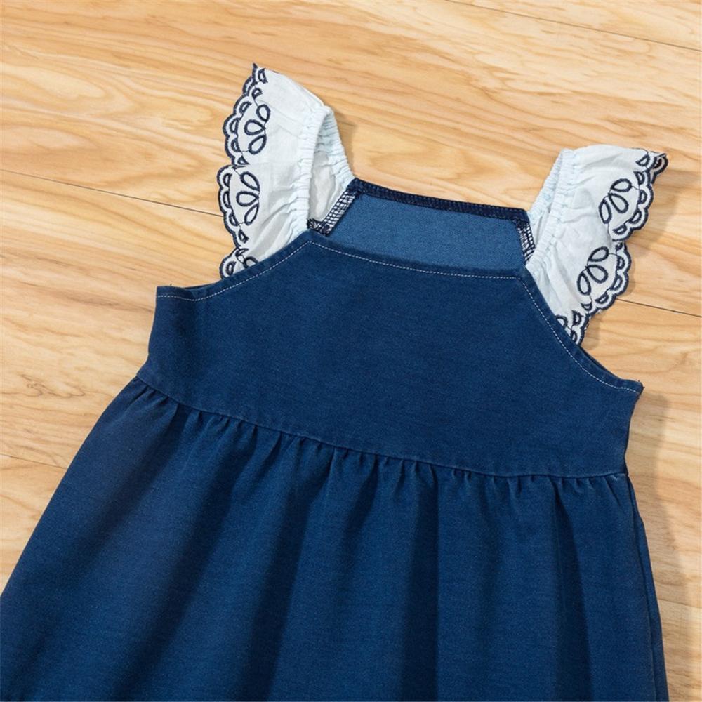 Baby Girls Ruffled Sleeveless Suspender Dress baby clothes wholesale distributors