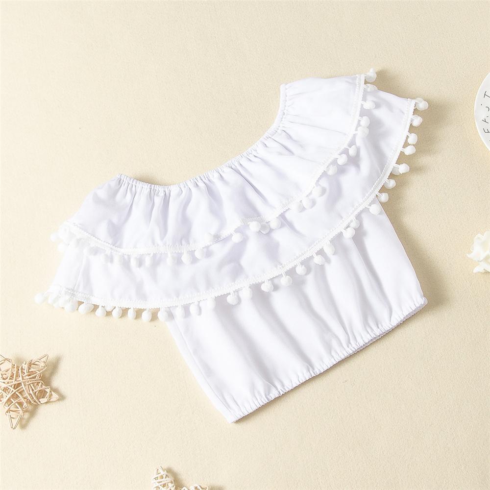 Girls Ruffled Solid Color Summer Top & Polka Dot Shorts Wholesale Little Girl Boutique Clothing