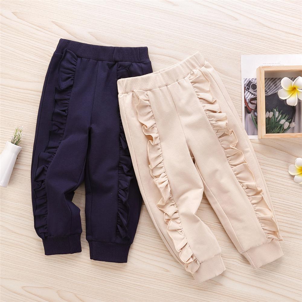 Girls Ruffled Solid Stylish Trousers Baby Girl Boutique Clothing Wholesale