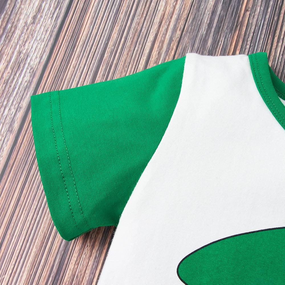 Unisex Saint Patrick's Day Cartoon Clover Printed Short Sleeve Top & Pants Kids Wholesale Clothing