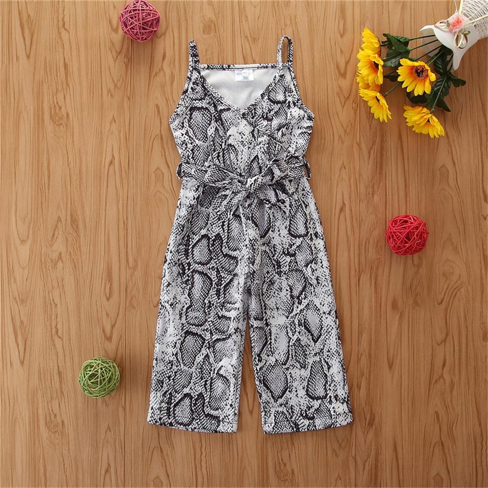 Girls Serpentine Printed Sling Jumpsuit Wholesale Baby Girl Clothes