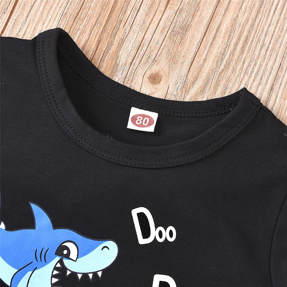 Boys Shark Short Sleeve T-shirt & Shorts Wholesale Toddler Boy Clothes