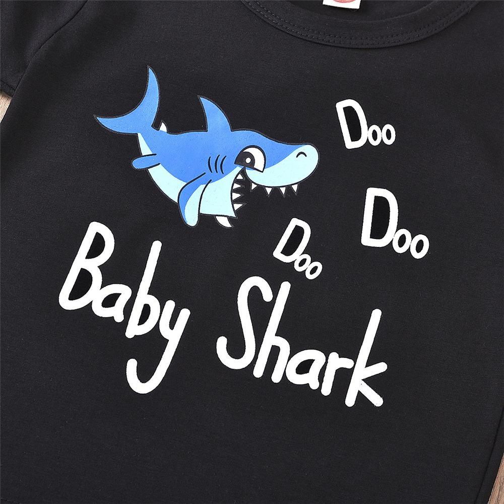 Boys Shark Short Sleeve T-shirt & Shorts Wholesale Toddler Boy Clothes