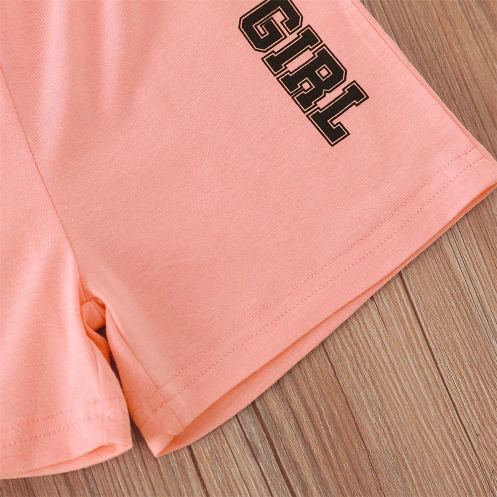 Girls Short Sleeve Baby Girl Letter Printed Top & Shorts wholesale kids boutique clothing