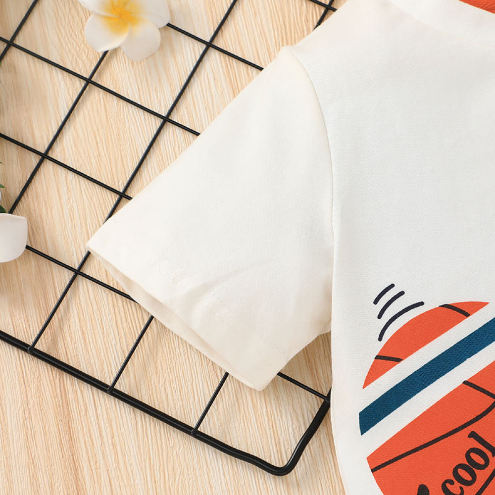 Boys Short Sleeve Basketball Printed Top & Shorts boys wholesale clothing