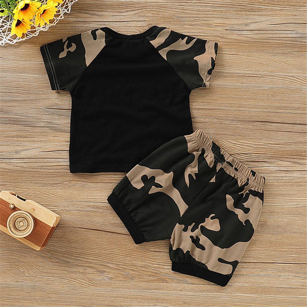 Boys Short Sleeve Camo Daddys Boy Pullover T-shirt & Shorts wholesale children's boutique clothing for resale
