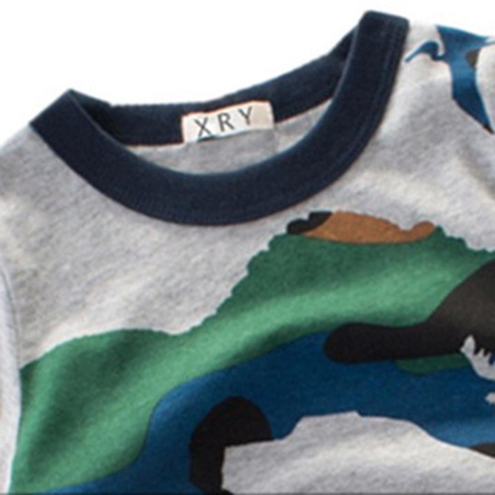 Boys Short Sleeve Camo Dinosaur Letter Printed Top & Shorts Baby Boy Dinosaur Clothes