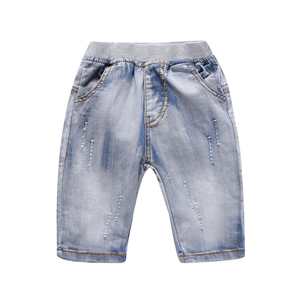 Boys Short Sleeve Cartoon Printed Top & Denim Shorts Wholesale Boys Suits