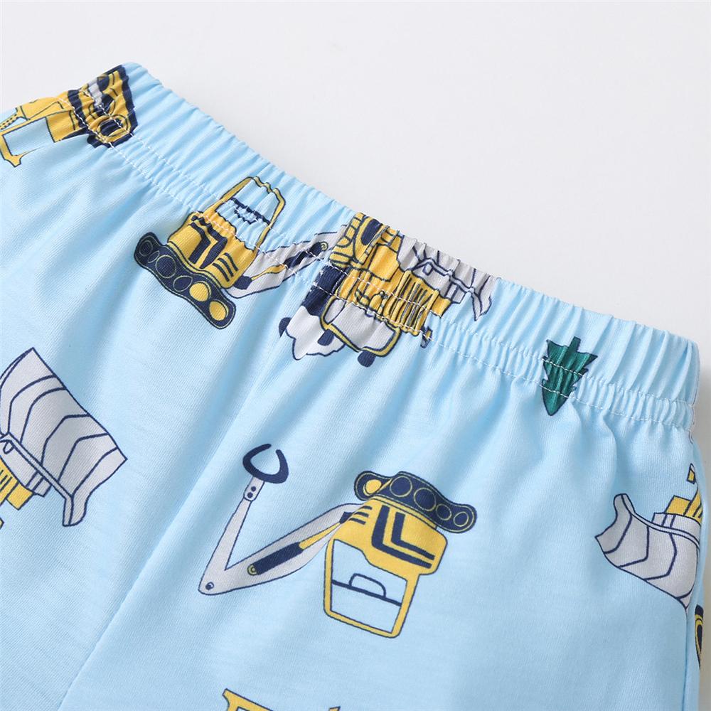 Boys Short Sleeve Cartoon Printed Top & Shorts wholesale kids clothing