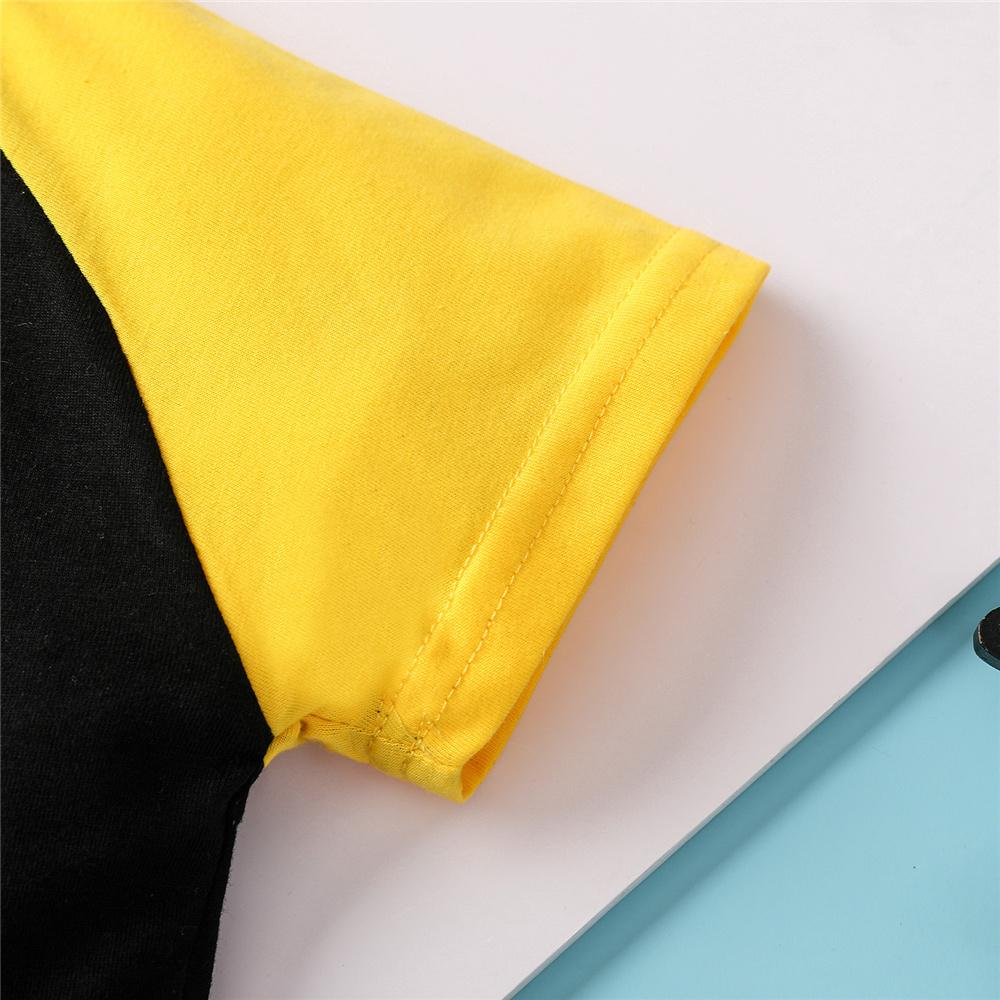 Boys Short Sleeve Casual Color Contrast T-shirt & Shorts Little Boys Wholesale Clothing