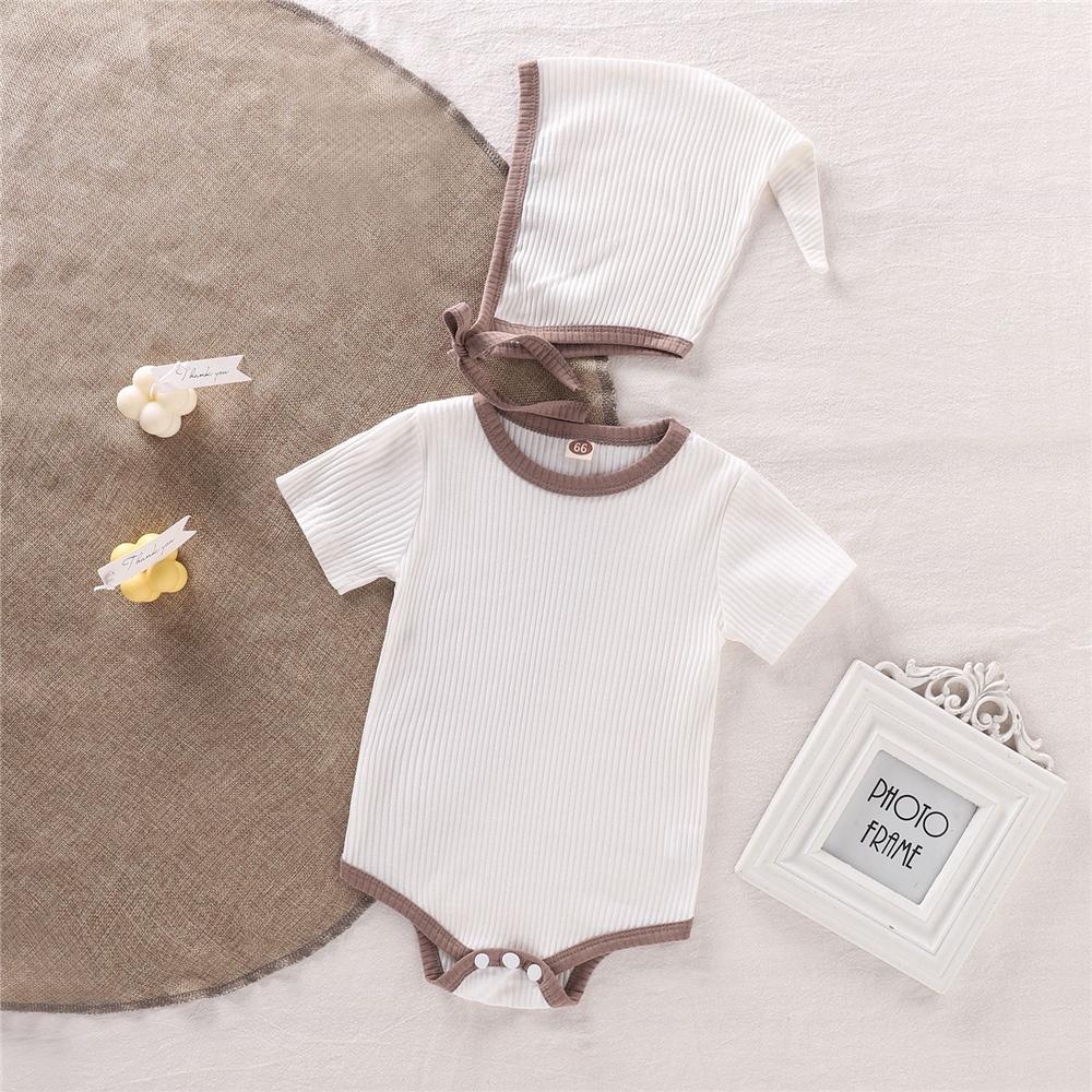 Baby Unisex Short Sleeve Casual Romper & Hat baby clothes wholesale distributors