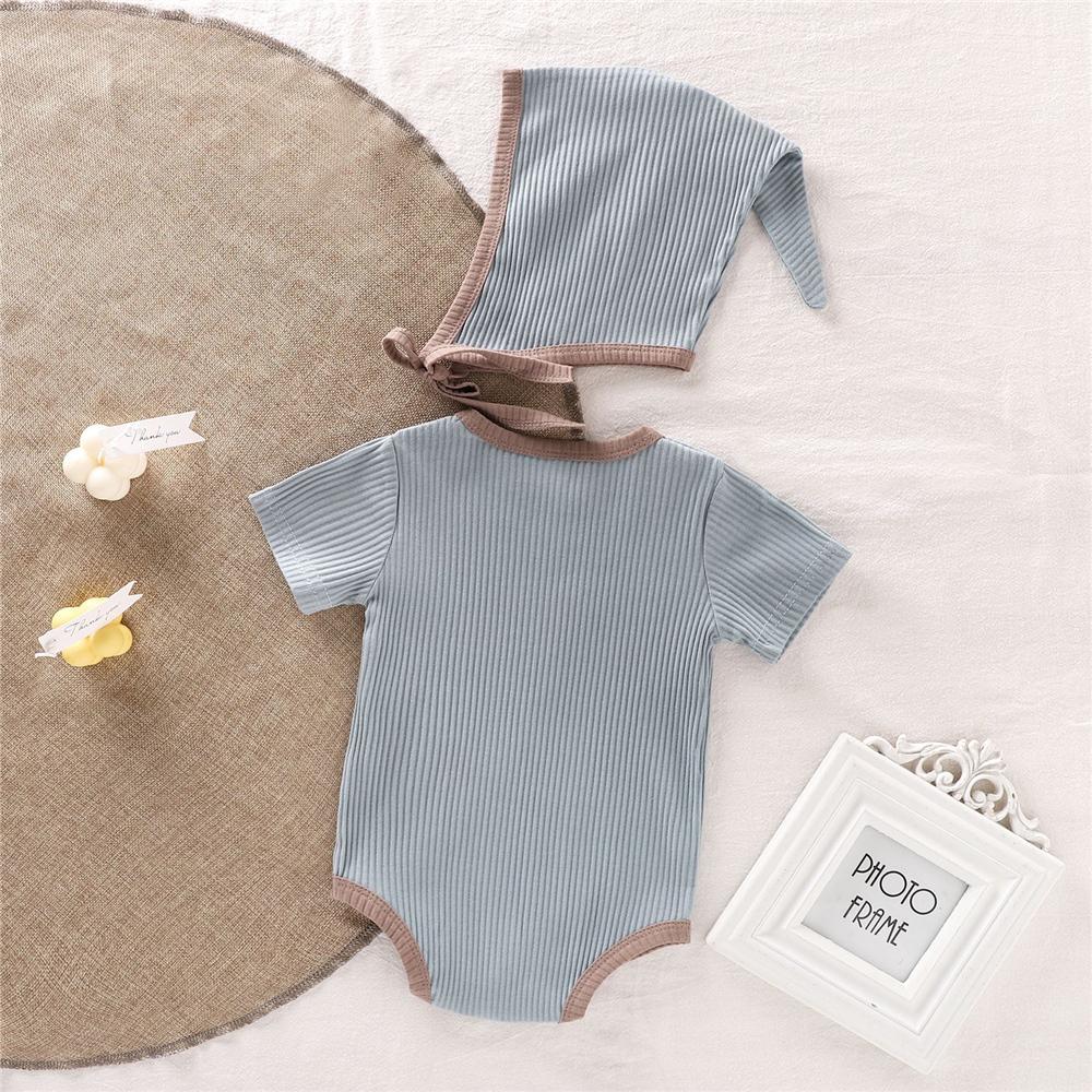 Baby Unisex Short Sleeve Casual Romper & Hat baby clothes wholesale distributors