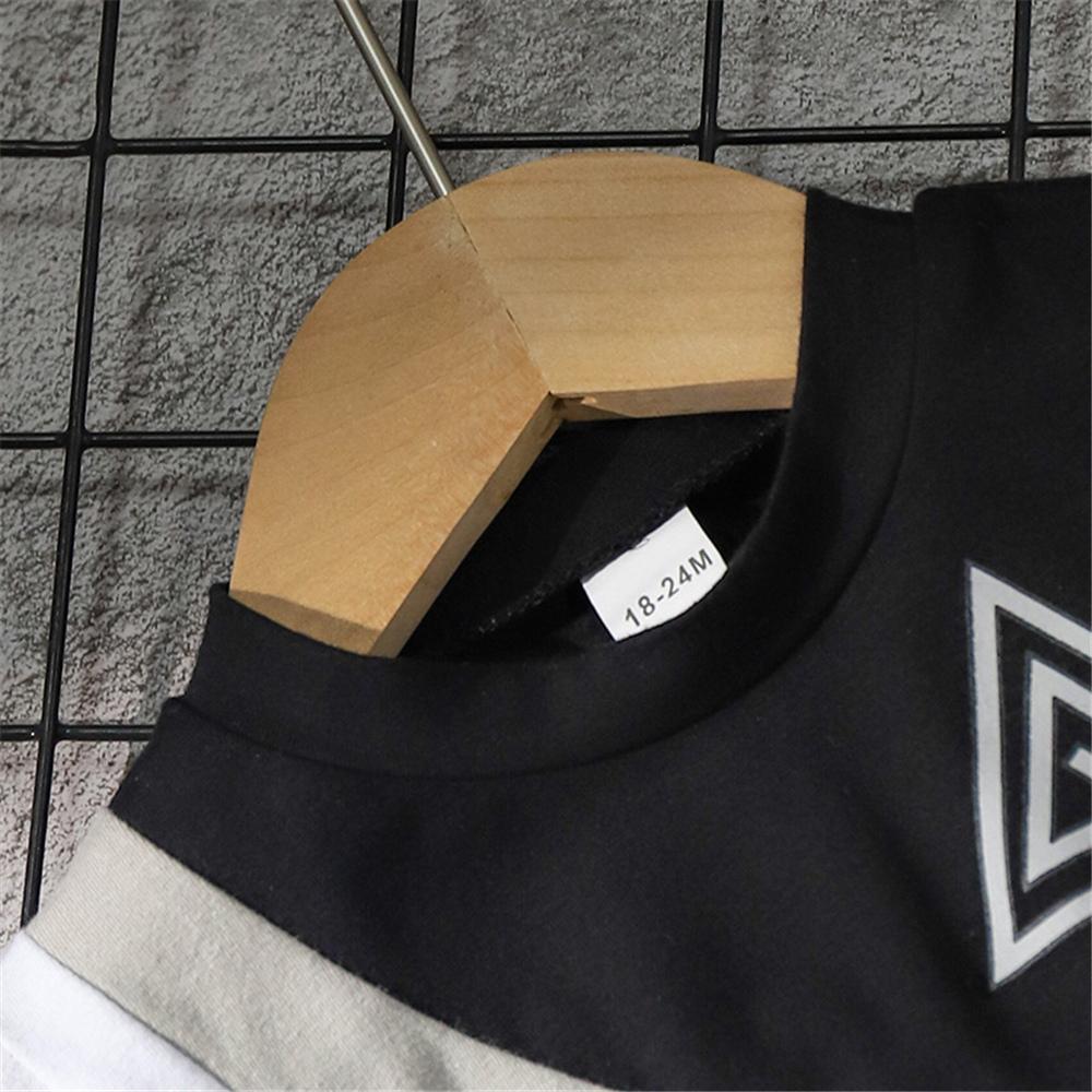 Boys Short Sleeve Color Contrast Top & Shorts wholesale kids clothing