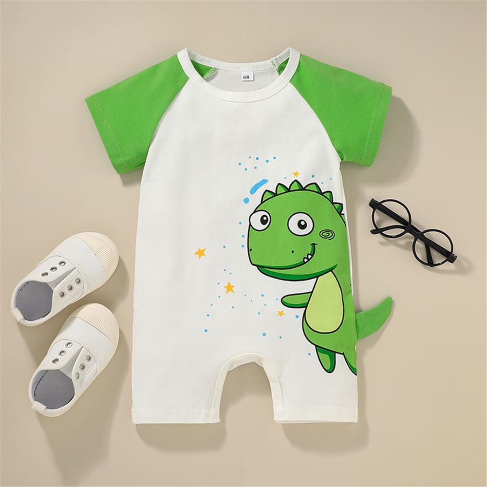 Baby Boys Short Sleeve Dinosaur Printed Romper baby clothes wholesale distributors