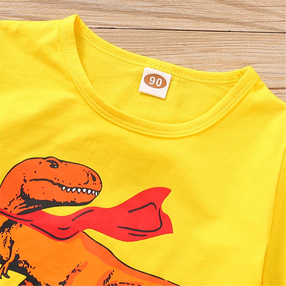 Boys Short Sleeve Dinosaur Printed T-shirt & Shorts wholesale kids boutique clothing