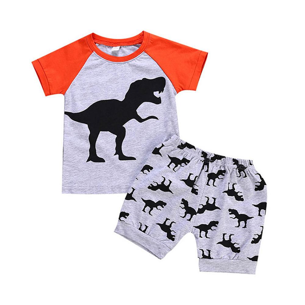 Boys Short Sleeve Dinosaur Printed T-shirts & Shorts baby boy clothes wholesale