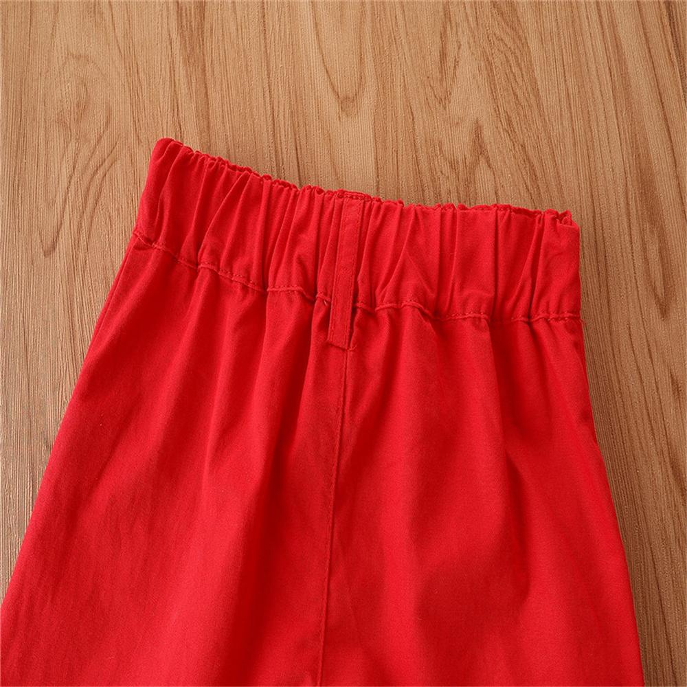 Boys Short Sleeve Dinosaur Printed Top & Red Shorts wholesale boys clothing