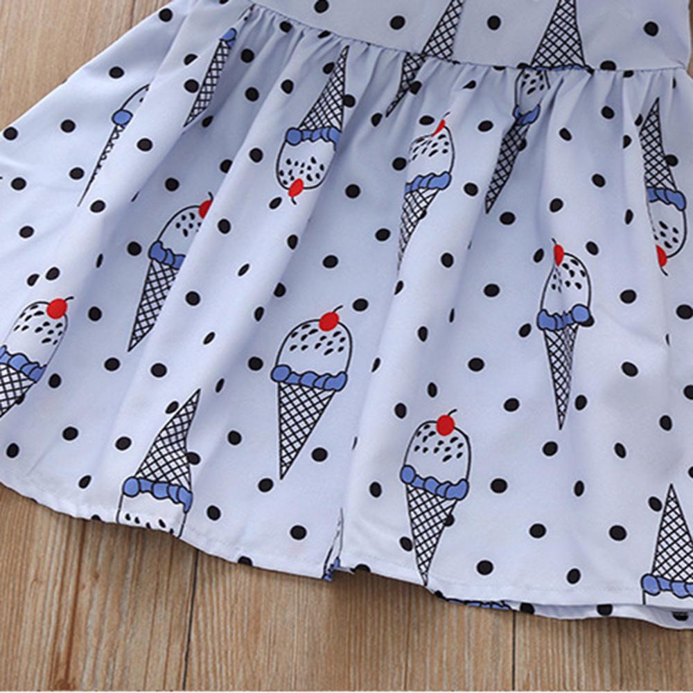 Girls Short Sleeve Ice Cream Printed Doll Collar Dresses childrens wholesale clothing