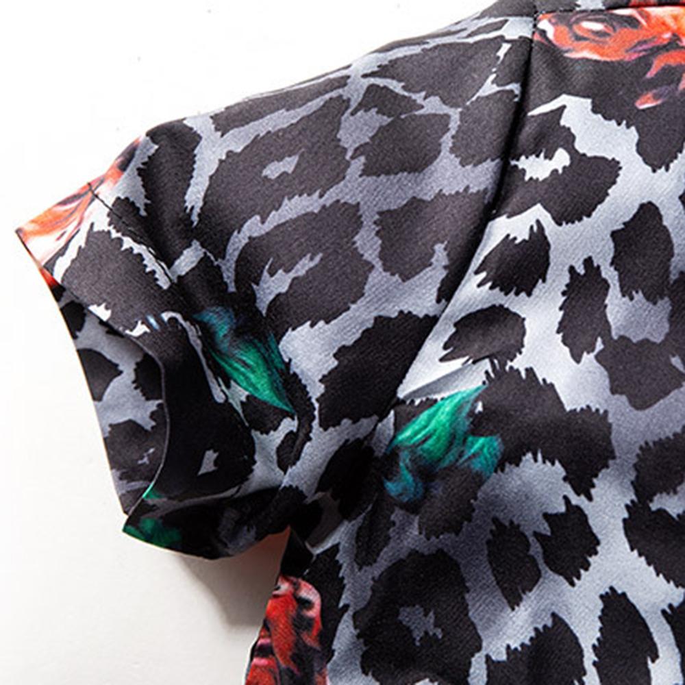 Boys Short Sleeve Leopard Floral Printed Top & Shorts Kids Clothing Vendors
