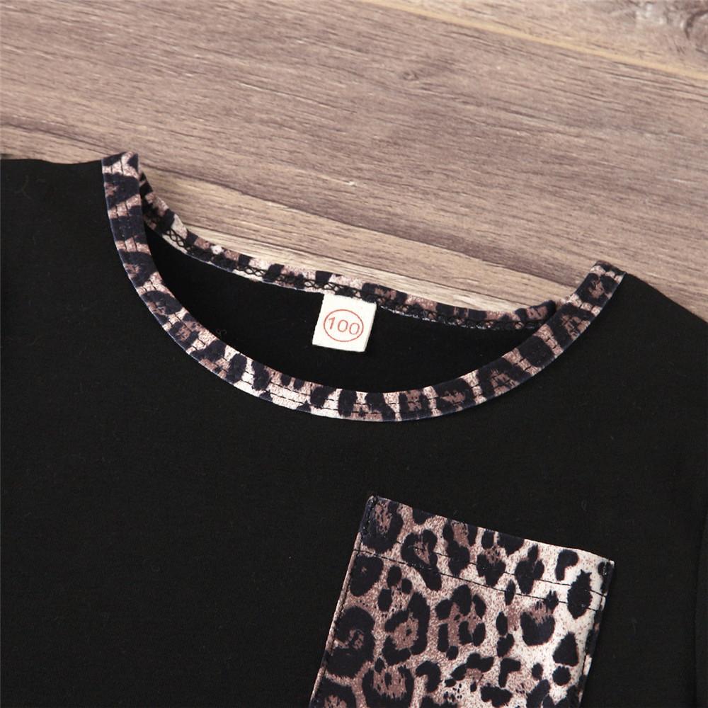 Girls Short Sleeve Leopard Printed T-Shirts & Denim Shorts wholesale kids clothing suppliers