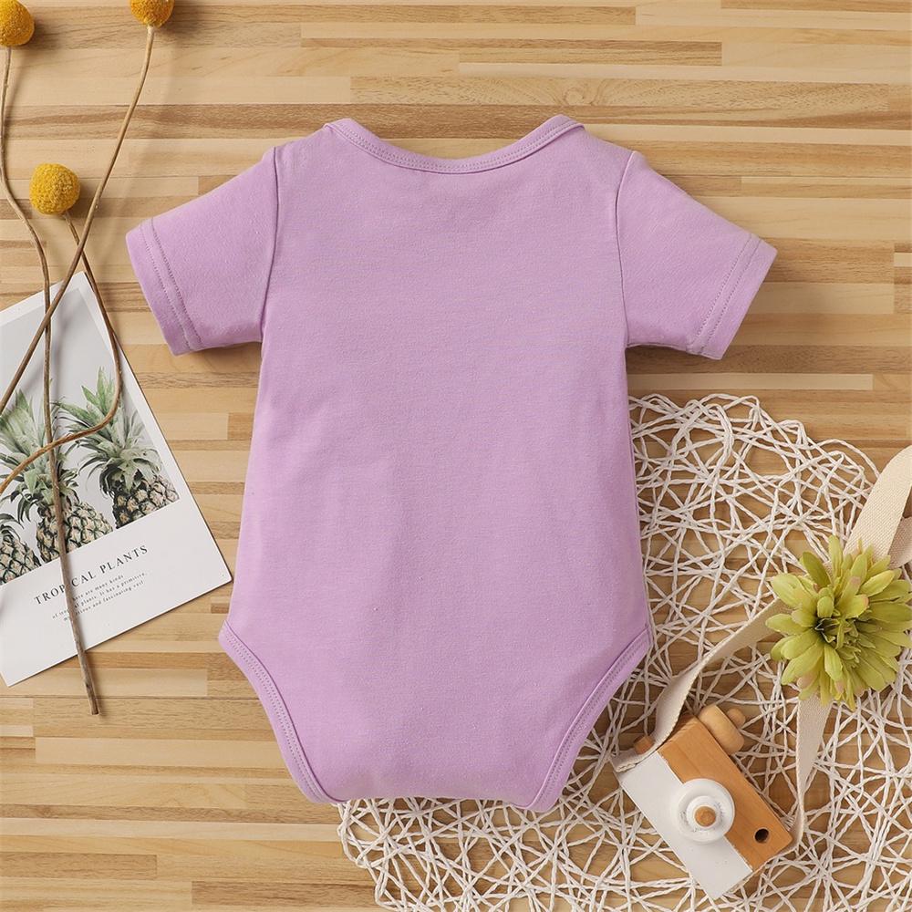 Baby Unisex Short Sleeve Letter Happy Day Printed Romper baby clothes wholesale distributors