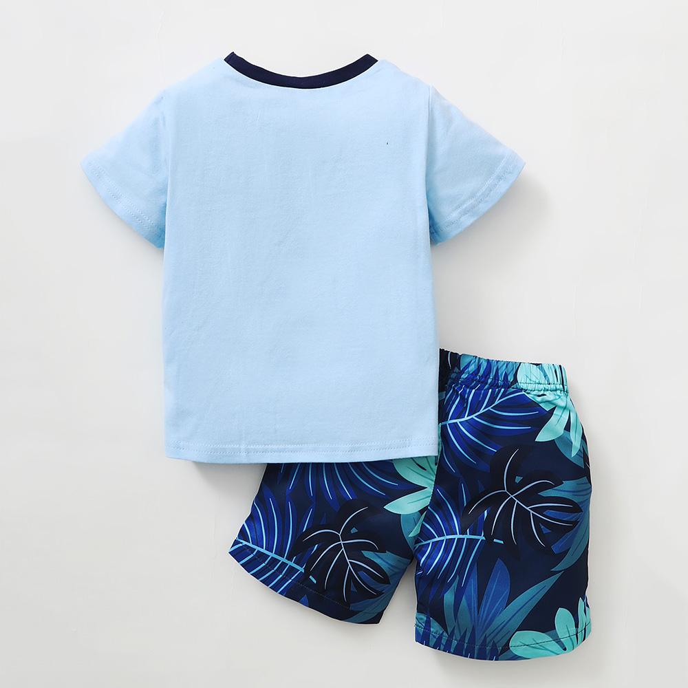Boys Short Sleeve Letter Just Chill ree Printed Top & Shorts kids wholesale clothing
