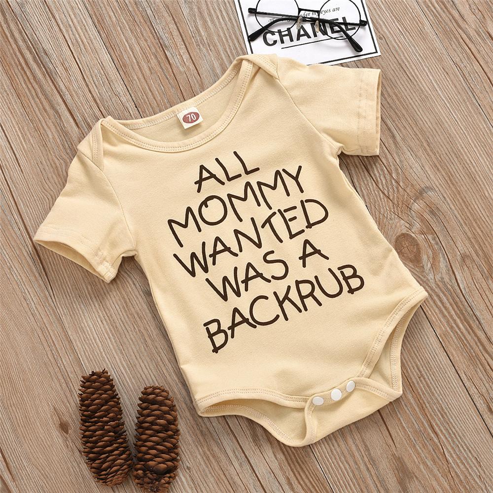 Baby Unisex Short Sleeve Letter Printed Romper Wholesale Baby Clothes