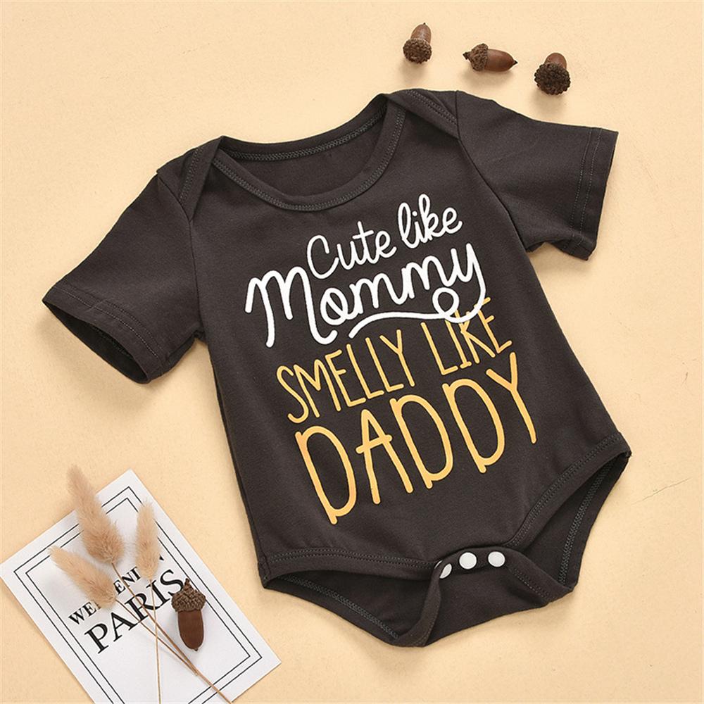 Baby Unisex Short Sleeve Letter Printed Romper Wholesale Baby Clothes