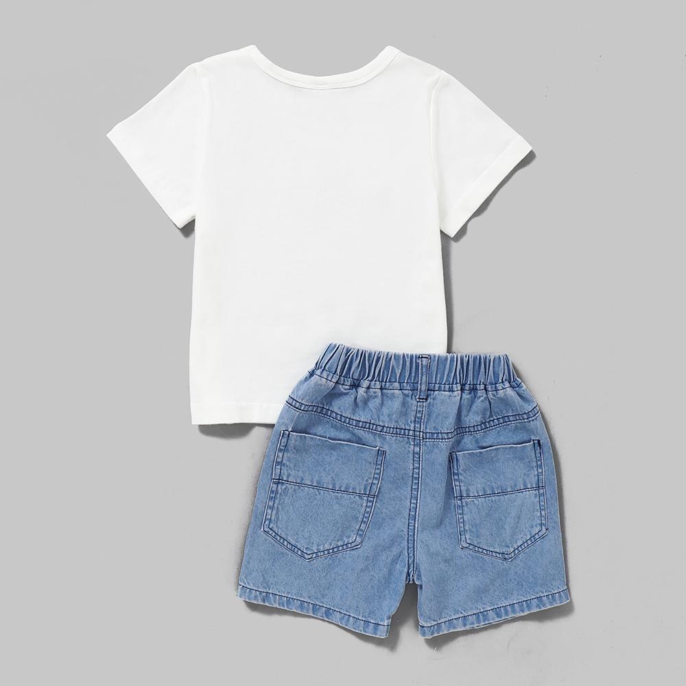 Boys Short Sleeve Letter Printed T-Shirt & Shorts childrens wholesale clothing