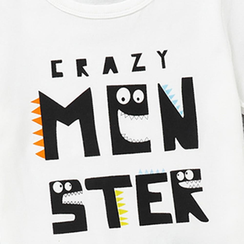 Boys Short Sleeve Letter Printed T-Shirt & Shorts childrens wholesale clothing